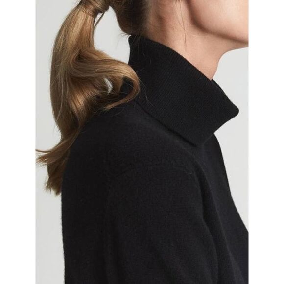 Reiss COLEEN 100% CASHMERE ROLL NECK JUMPER black Large - Picture 5 of 12